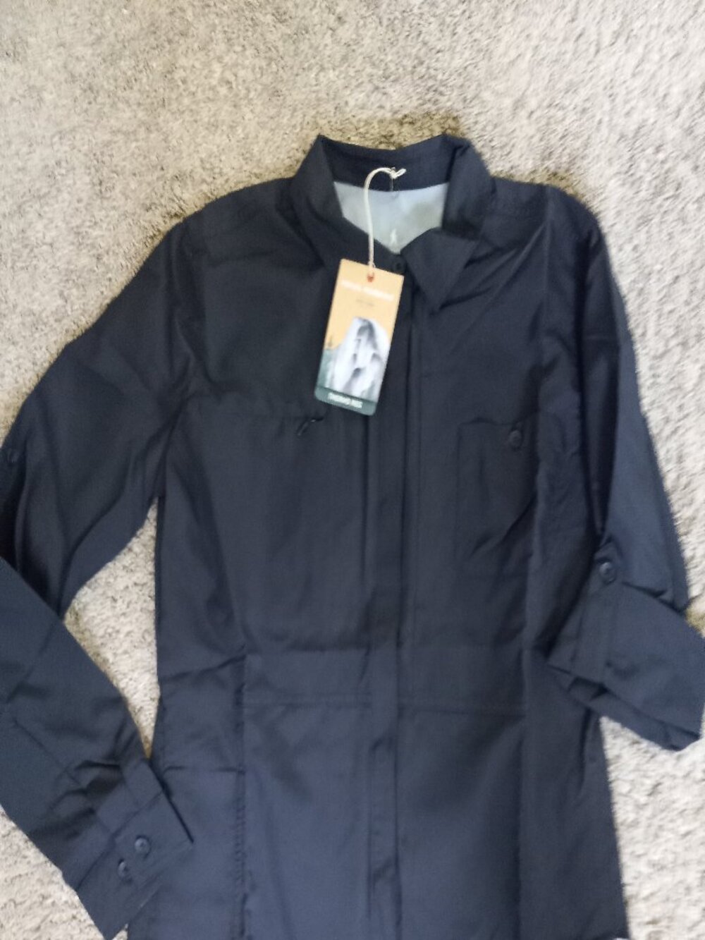 Royal Robbins Womens XS Expedition Chill Jet Black Button Up Shirt